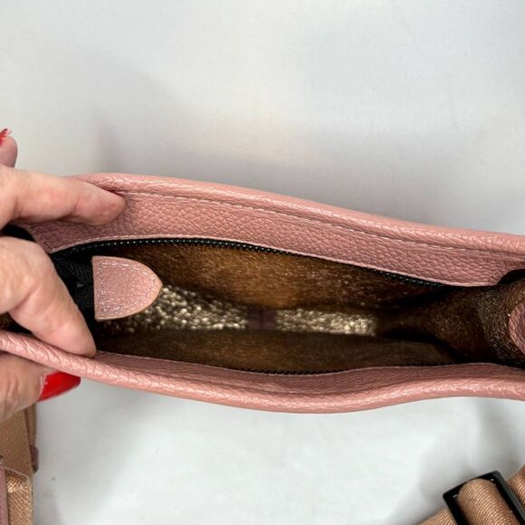 Valentina Botkier Saddle Leather Hobo Blush Pink Crossbody Shoulder Bag Womens - Picture 8 of 11